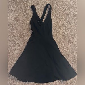 Lulus Black Strappy Sleeveless Skater Dress.